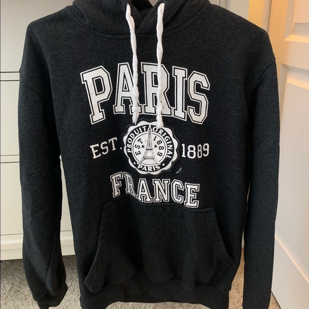 Dark grey Paris hoodie size medium